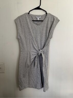 Nine West Light Grey Sleeveless Tie-Front Mini Dress